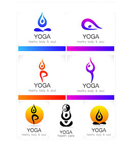 瑜珈标识矢量素材