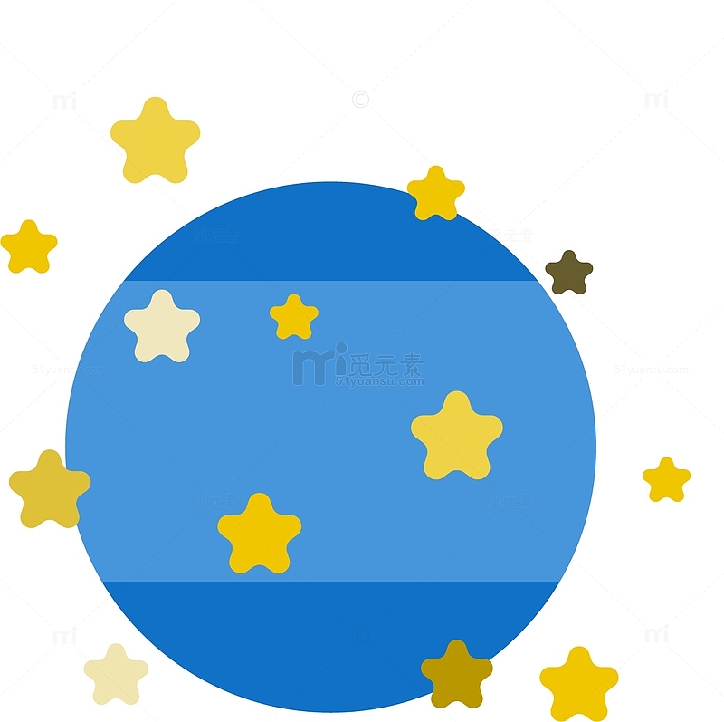 蓝色月球星星图案