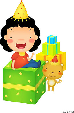 卡通生日小孩