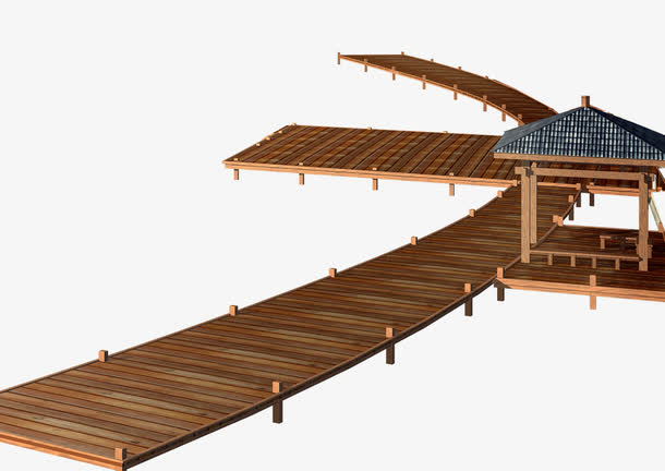 木质栈桥桥梁素材免费下载_觅元素