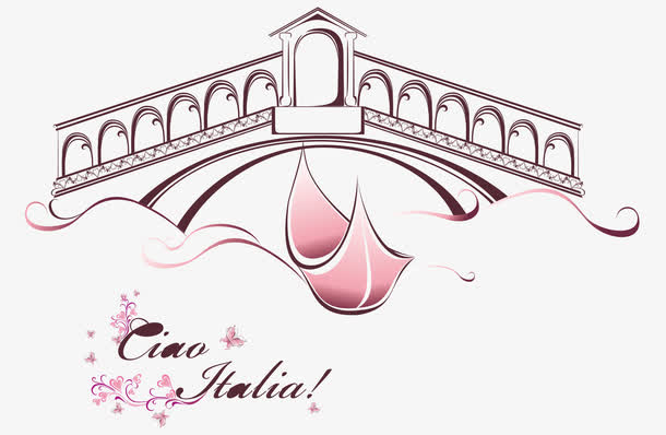 简笔画拱桥矢量