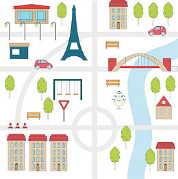 城市旅游道路地图