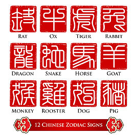 篆刻12生肖字体