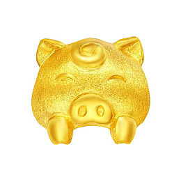 周大福生肖猪黄金转运珠
