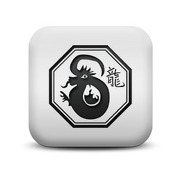 磨砂白广场图标文化中国人生肖龙