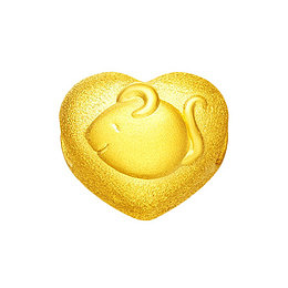 周大福生肖小老鼠黄金转运珠