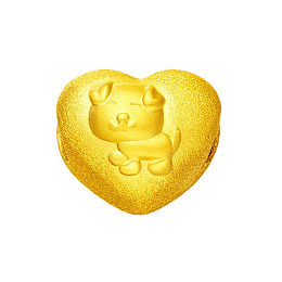 周大福生肖狗狗黄金转运珠