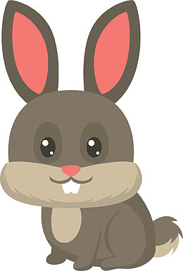 卡通可爱灰色兔子