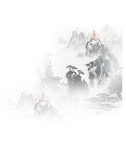 朦胧中国风水墨山林