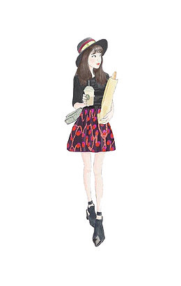 吃东西的女孩免抠素材