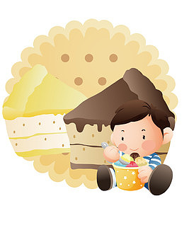 吃东西的小孩