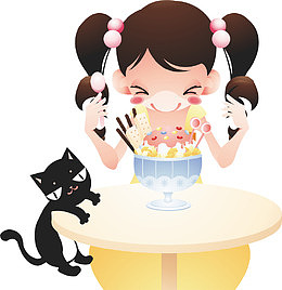 吃冰淇淋的女孩