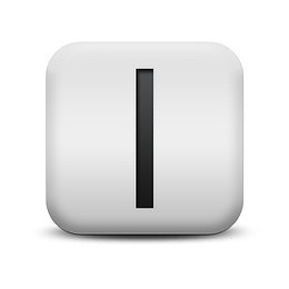 磨砂白广场图标字母数字信字母数
