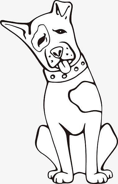 玩耍的小狗png狗和猫的黄色线条插画png黑白线条小狗png卡通儿童png
