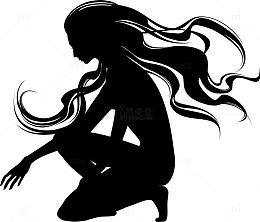 矢量母亲节女性剪影1