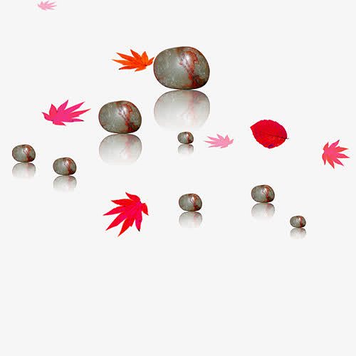 石头枫叶装饰图案