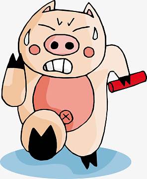 奔跑的小猪矢量