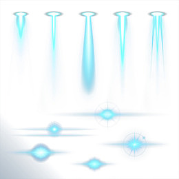多款蓝色射灯光源矢量