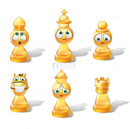 可爱的卡通国际象棋