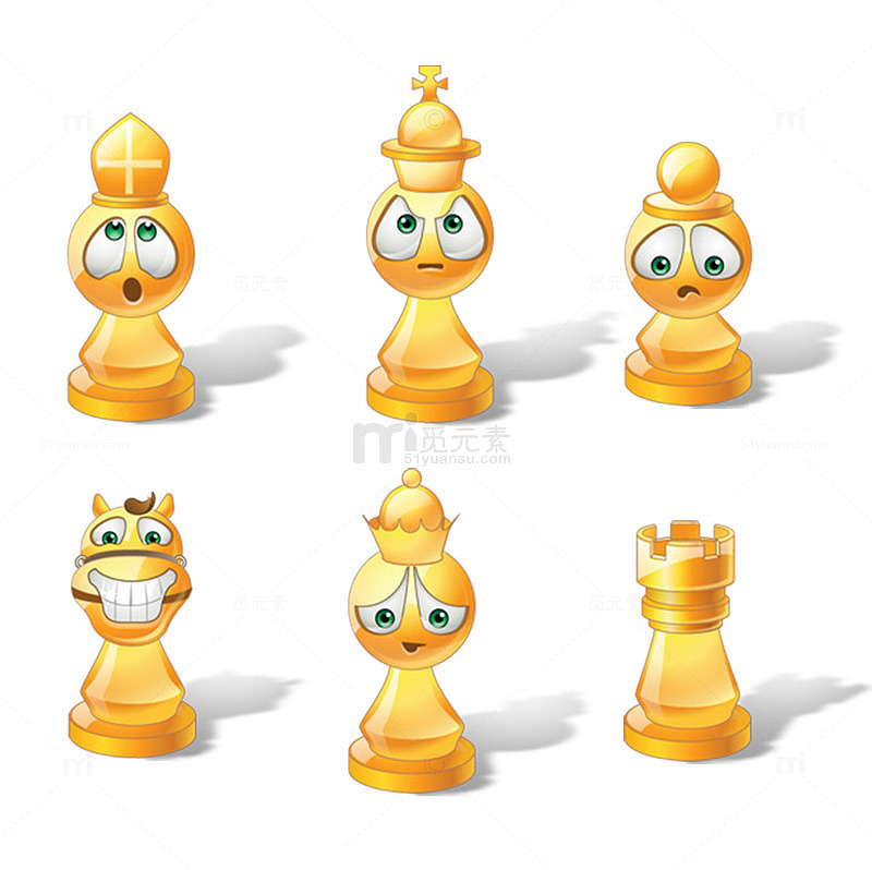 可爱的卡通国际象棋