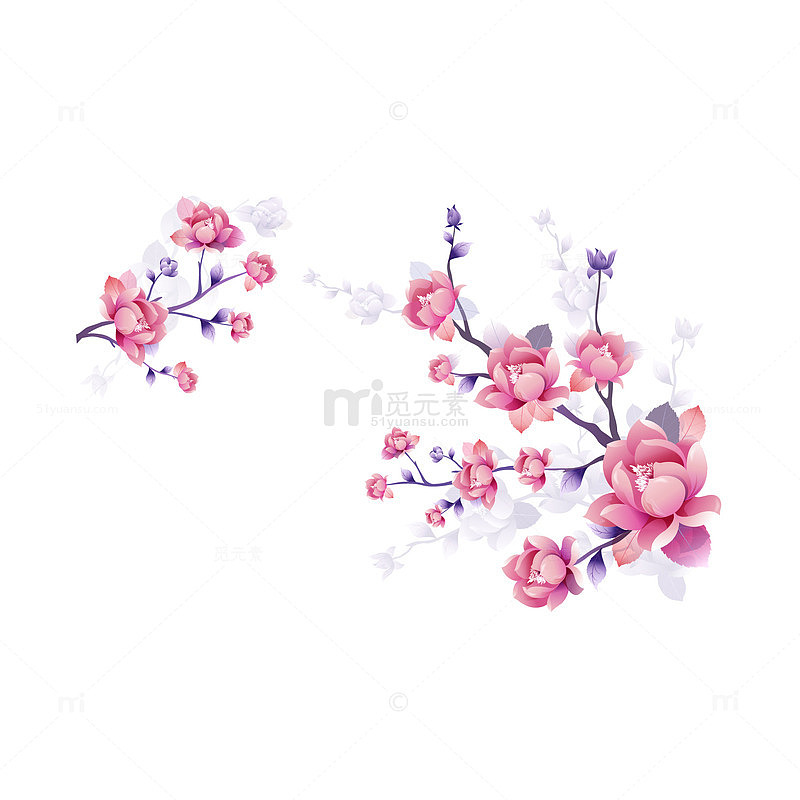 时尚典雅花卉背景矢量素材