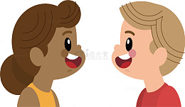 开心对话的小孩
