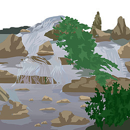 山川小河流风景
