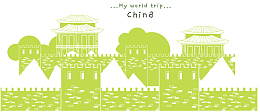 卡通浅绿色中国风景背景矢量图