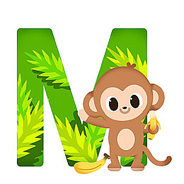 识英语卡片之字母M