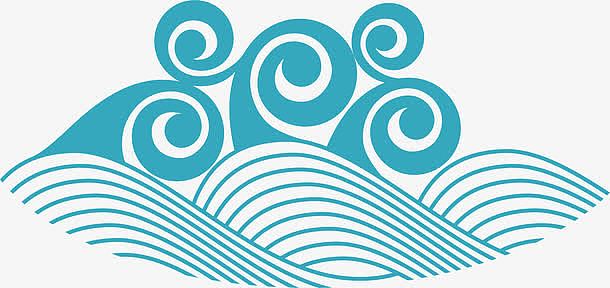 清新卡通湖水波纹花纹