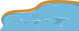 卡通手绘湖水波纹