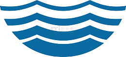 简洁蓝色卡通湖水波纹logo