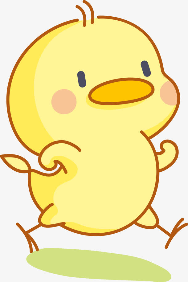奔跑的小鸡卡通矢量图