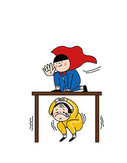 地震中的小孩
