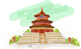北京天坛插画