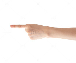 向左侧指着手背朝外图