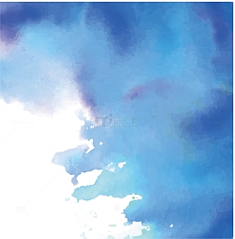 蓝色晕染水彩海报