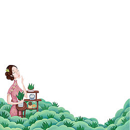 自信旗袍女人时尚插画
