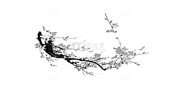 中国风黑色梅花新年素材
