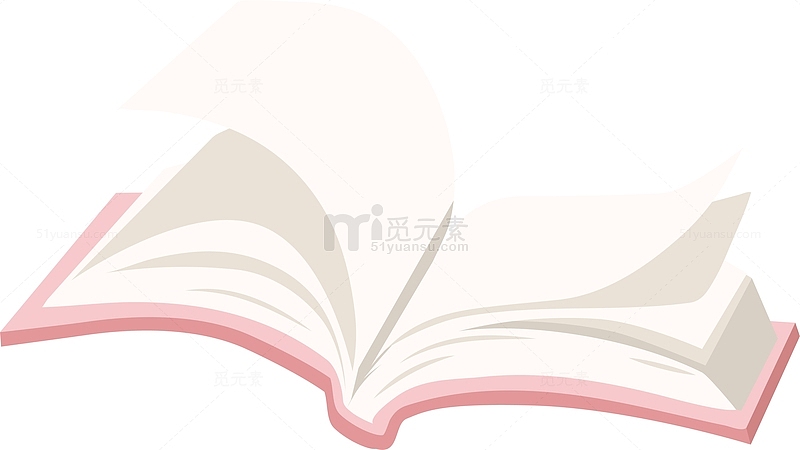 翻开的粉色书本