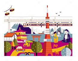 矢量日本传统文化元素素材