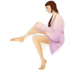 穿浴袍的美女矢量