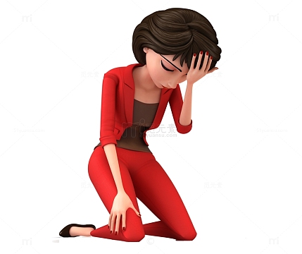 3d卡通焦急状态