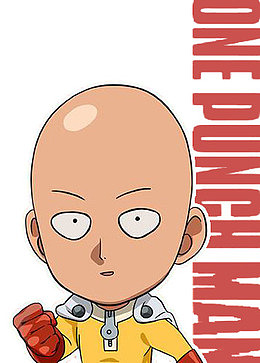 可爱版一拳超人及英文字背景