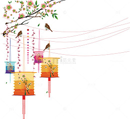 灯笼新春背景大年初一素材