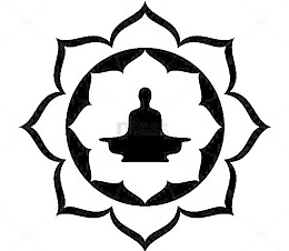 黑白莲花佛祖打坐