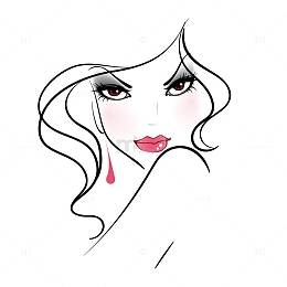 手绘美女矢量素材