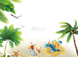 夏日沙滩度假背景