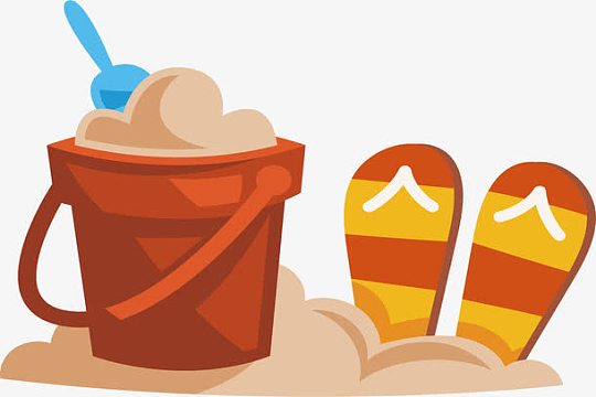 卡通矢量沙滩城堡免费下载psdpng儿童节小朋友玩沙子铲子挖沙子共享