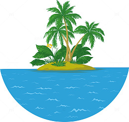 夏季椰子树岛矢量